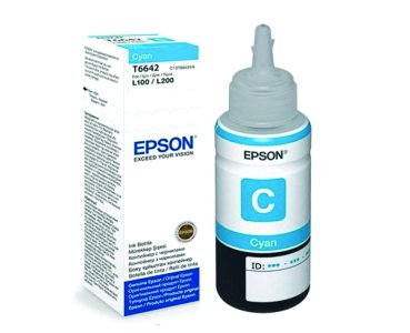 Botella de Tinta Epson T6642 70ml color cyan original