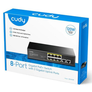 Switch 8p POE Cudy Gigabit + 2 puertos Uplink