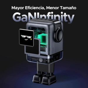 Cargador Ugreen Mini Robot Uno 100W Gan 4 Puertos