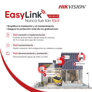 Hikvision Easy Link Wi-Fi Kit NVS + 2 camaras 2MP