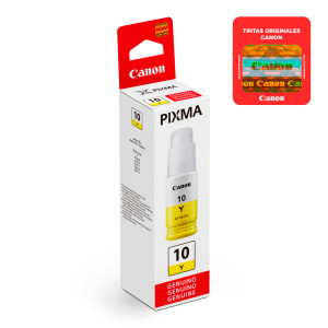Botella De Tinta Canon Amarillo GI-10 Y 70ml
