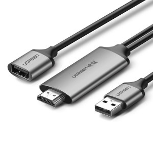 Cable Ugreen Usb/Hdmi + USB hembra 1.5m Gray