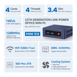 MINI PC BEELINK S12 INTELN95 DDR4 16GB SSD 512GB WIN11 PRO
