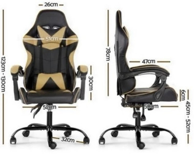 SILLA GAMER LUMAX ROM - BK/GD