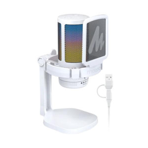 MICROFONO RGB MAONO DGM20 WHITE USB Y USB-C BLANCO