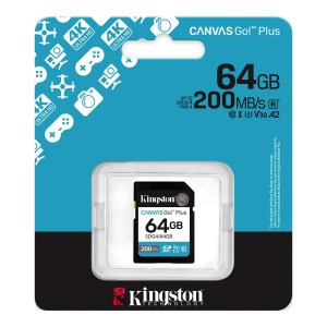 TARJETA DE MEMORIA SD KINGSTON CANVAS GO PLUS 64GB P/CAMARA FOTOGRAFICA (SDG4/64GB)