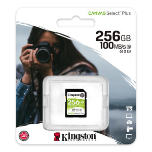 TARJETA DE MEMORIA SD KINGSTON 256GB CANVAS SELECT PLUS P/CAMARA FOTOGRAFICA (SDS2/256GB)