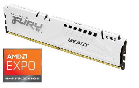 MEMORIA KINGSTON FURY BEAST EXPO AMD WHITE 16GB DDR5 6000 MTS (KF560C30BWE-16)