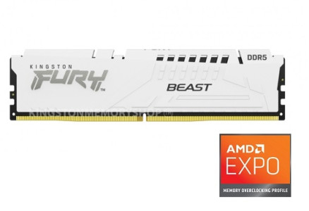MEMORIA KINGSTON FURY BEAST EXPO AMD WHITE 32GB DDR5 6000 MTS (KF560C30BWE-32)