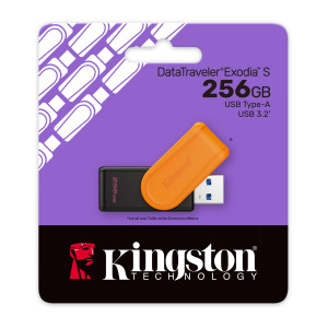 PENDRIVE KINGSTON DT EXODIA S 256GB (DTXS/256GB) - ORANGE/BLACK