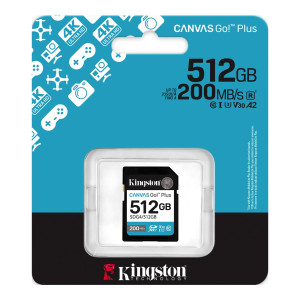 TARJETA DE MEMORIA SD KINGSTON CANVAS GO PLUS 512GB P/CAMARA FOTOGRAFICA (SDG4/512GB)