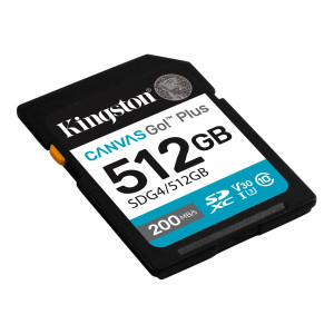 TARJETA DE MEMORIA SD KINGSTON CANVAS GO PLUS 512GB P/CAMARA FOTOGRAFICA (SDG4/512GB)