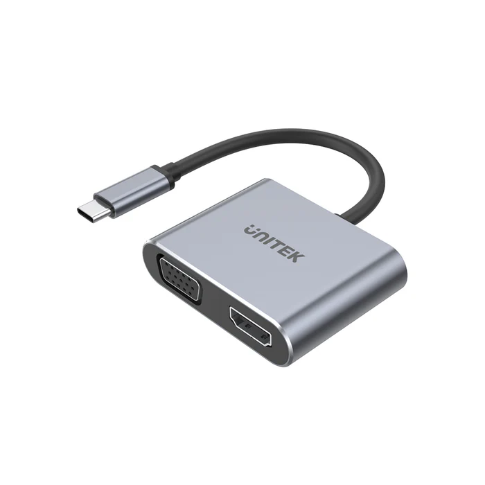 HUB Q4 LITE  USB-C UNITEK 4 EN 1 DUAL DISPLAY PD 100W (D1049A) - SPACE GREY