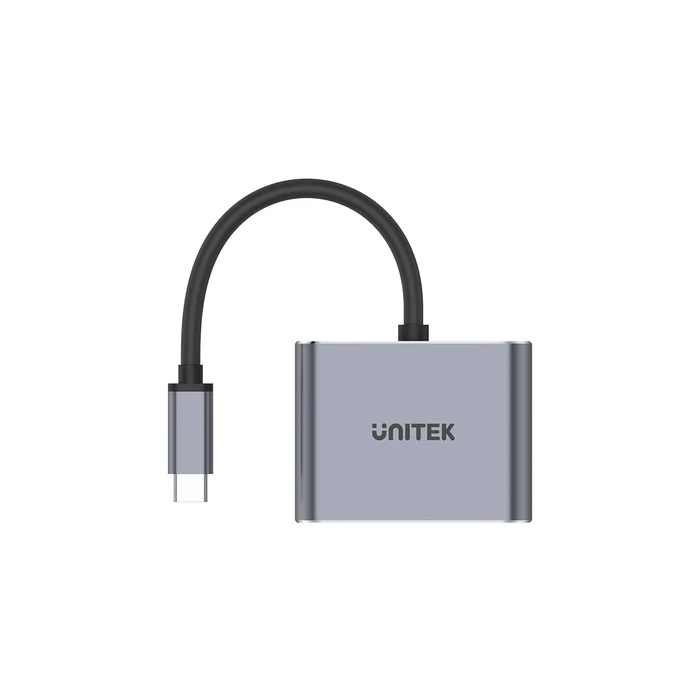 HUB Q4 LITE  USB-C UNITEK 4 EN 1 DUAL DISPLAY PD 100W (D1049A) - SPACE GREY