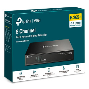 Nvr Tp-Link Vigi Nvr1008h-8mp 8 Canales 4k PoE+