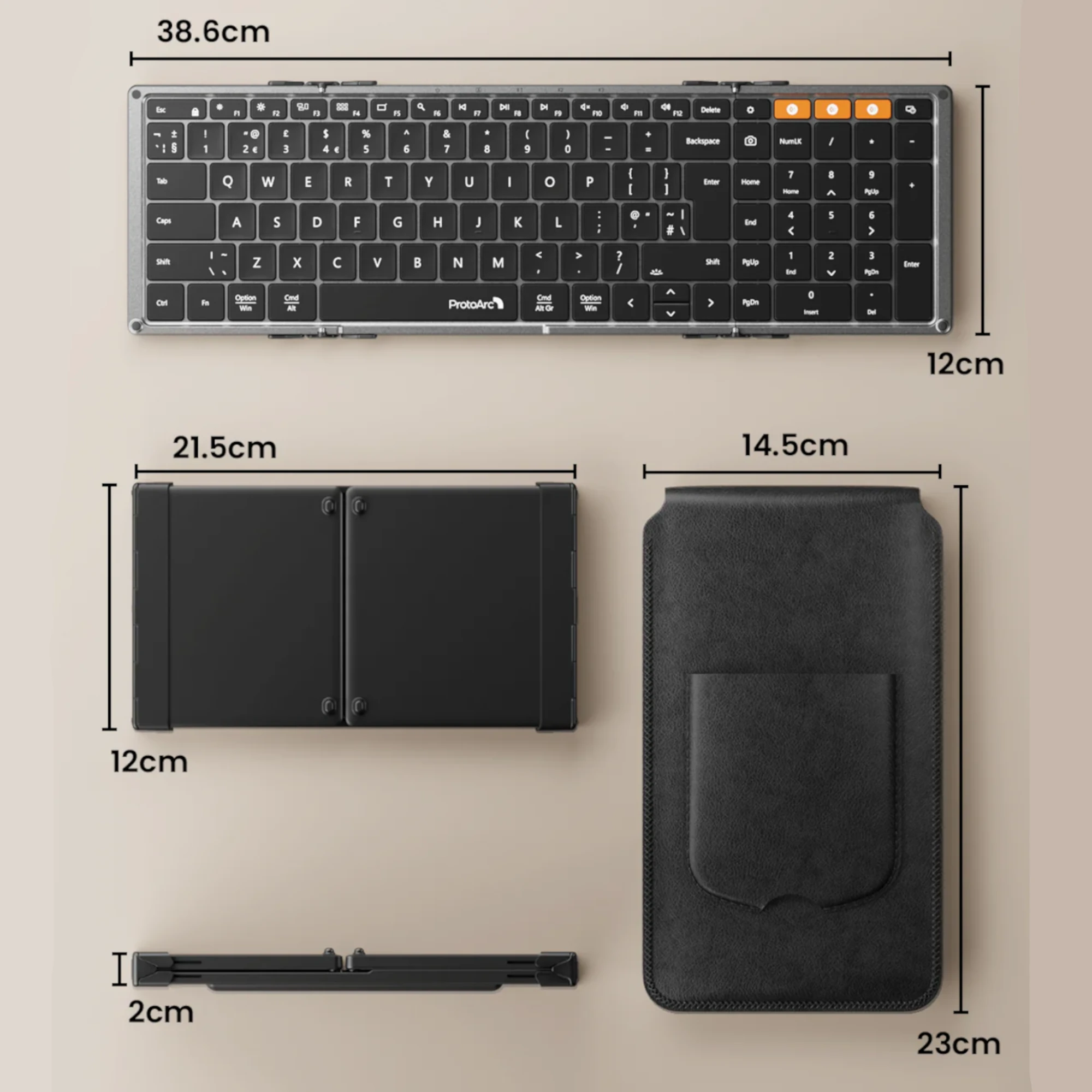 Teclado Retroiluminado Plegable Bluetooth ProtoArc Xk01-plus