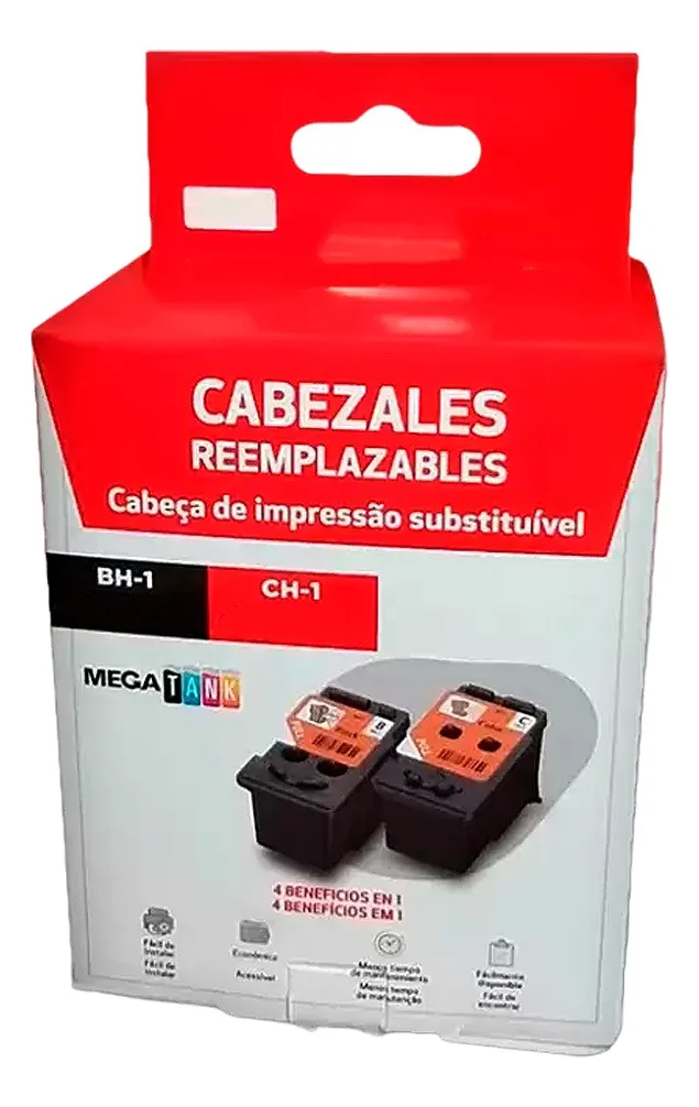 KIT DE CABEZALES DE IMPRESIÓN CANON BH-1 + CH-1 NEGRO Y COLOR PARA PIXMA SERIE G