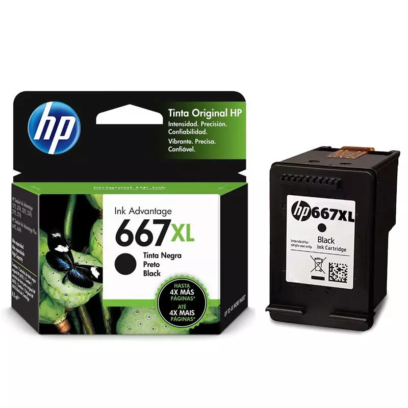 CARTUCHO HP 667XL NEGRO 3YM81AL