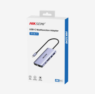 HUB HIKSEMI TIPO C HS-HUB-DS11 (HDMI/VGA/SD/MICRO SD/USB 3.0/USB 2.0/RJ45)