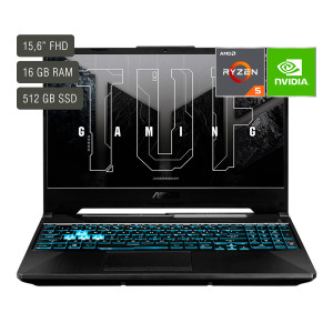Notebook Gamer Asus Tuf 15,6'' Ryzen 5 16gb 512gb Win11 Rtx2050