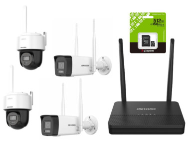 Combo Hikvision NVS Wifi 6 + 4 camaras 2MP + MicroSD 512GB