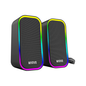Parlantes Gaming Pc Marvo Sg-285 Con Iluminación Rgb