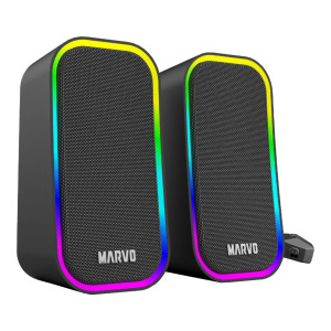 Parlantes Gaming Usb Pc Marvo Sg-285 Con Iluminación Rgb 6w