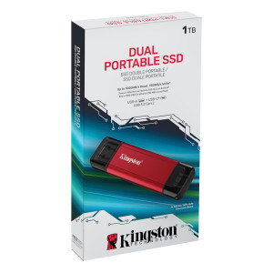  SSD EXTERNO DUAL PORTABLE KINGSTON 1TB – RD/BK  (SPSD/1TB)