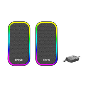 Parlantes Gaming Pc Marvo Sg-285 Con Iluminación Rgb