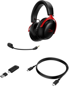 AURICULARES HYPERX CLOUD III INALAMBRICO (77Z46AA) - BK/RD 