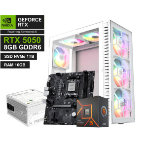 PC GAMER AMD RYZEN 5 8400F MSI PRO B840M-B 16GB DDR5 5600 1TB NVME 4.0 RTX 5050 8GB XYZ AIRONE 100 BLANCO GIGA 650W 80 PLUS WHITE