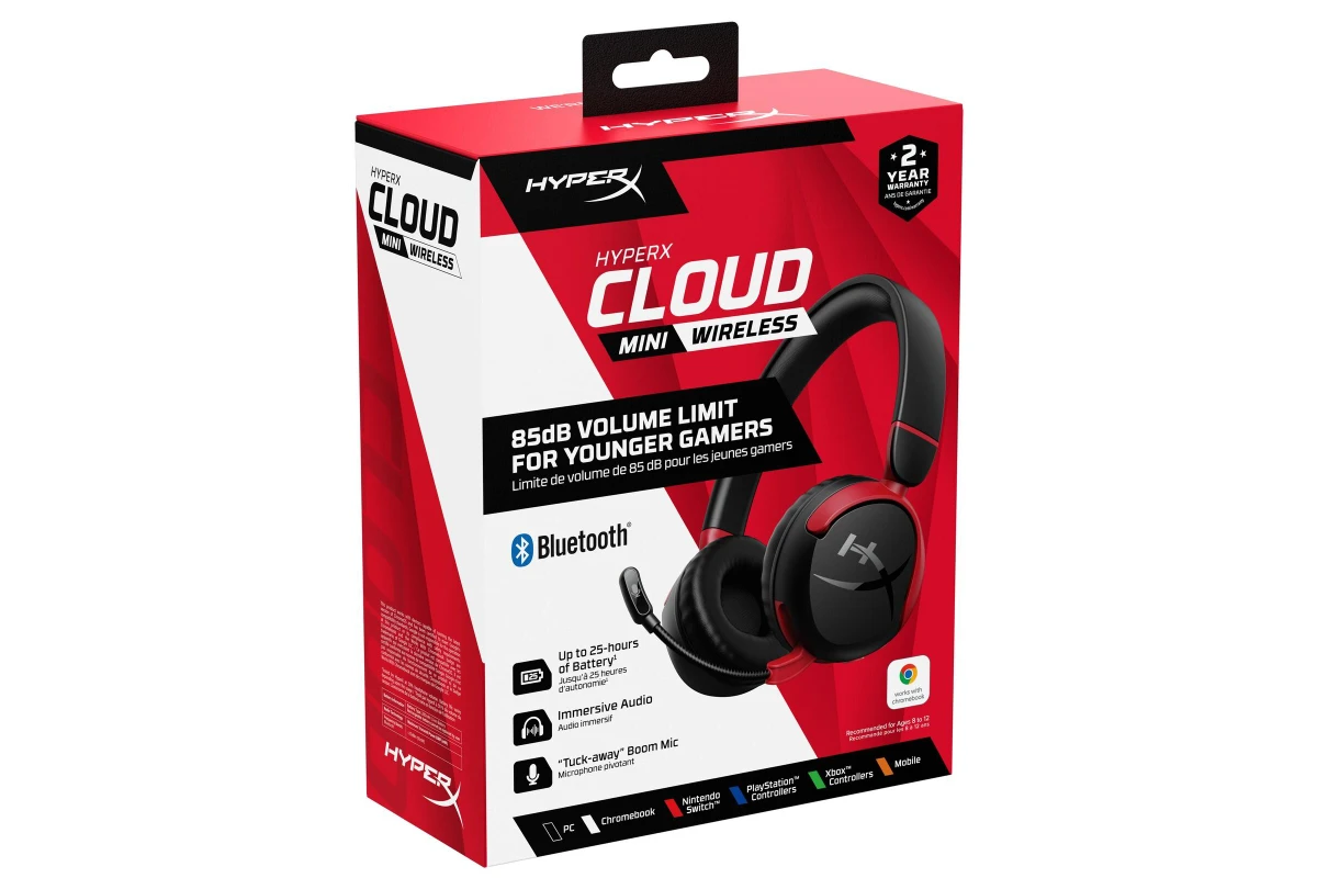 AURICULARES HYPERX CLOUD MINI KIDS INALAMBRICO (7G8F1AA) - BLACK 