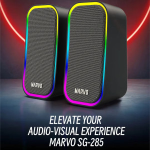 Parlantes Gaming Usb Pc Marvo Sg-285 Con Iluminación Rgb 6w