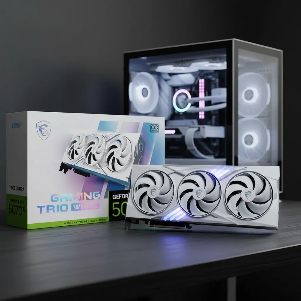 TARJETA VIDEO MSI GEFORCE RTX 5070 TI 16G GAMING TRIO OC WHITE 