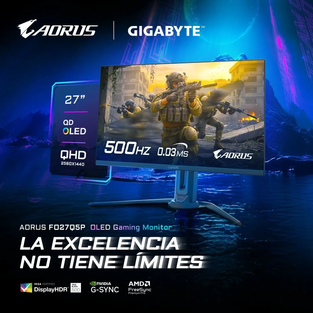 MONITOR GAMING 27” AORUS FO27Q5P OLED 500HZ