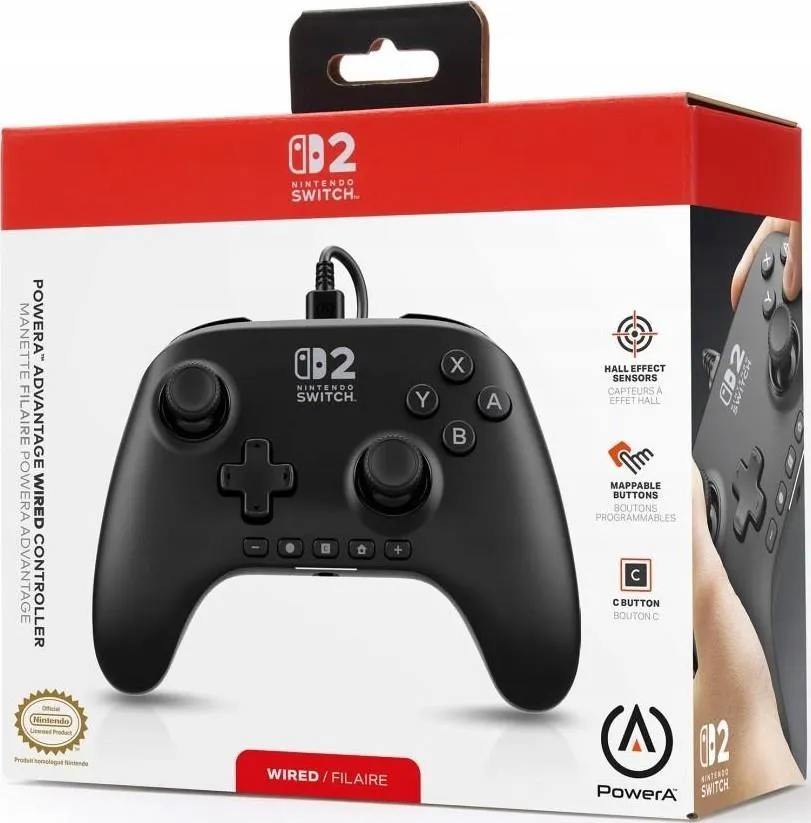 JOYSTICK POWERA ADVANTAGE WIRED BLACK PARA NINTENDO SWITCH 2 - CABLEADO