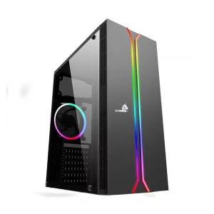 CASE GAMING X-LION N3-391 E010-161 TEMPERED GLASS SIDE PANEL BLACK USB 2.0*2 +USB 3.0*1+ HD AUDIO+RGB STRIP
