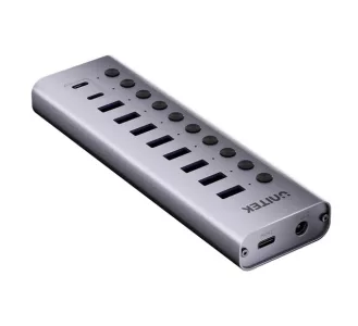 HUB USB-C Unitek 10 en 1 5Gbps con interruptor