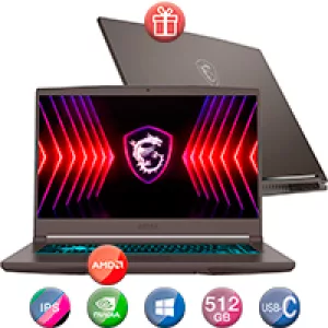 Notebook Gamer Msi 15,6'' Ryzen 5 8gb 512gb Win11 Rtx4050