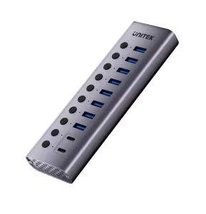 HUB USB-C Unitek 10 en 1 5Gbps con interruptor