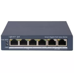 SWITCH SMART POE HIKVISION DS-3E1506P-EI/M 6 PUERTOS GIGABIT 45W 