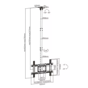 Soporte de techo para LED hasta 50kg