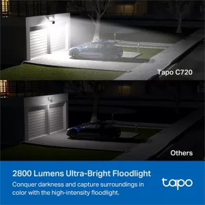 Cámara De Seguridad Tp-Link Tapo C720 Exterior Visión Nocturna 2K Reflector