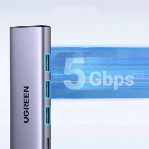 Hub Ugreen Usbc Hdmi 4k 5 En 1 Con 3 Usb3.0 + UsbC