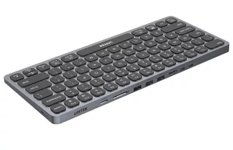 Teclado con HUB USB-C Unitek 9 en 1 PD 100W