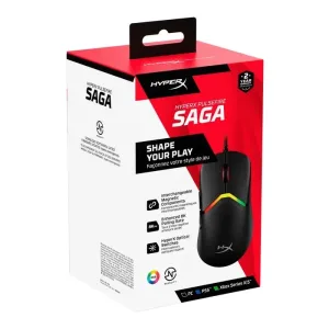 MOUSE GAMER HYPERX PULSEFIRE SAGA GAMING CABLEADO - BLACK