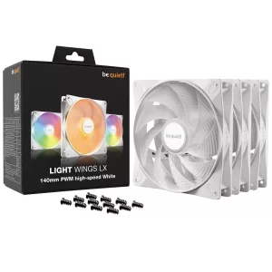 Fan be quiet! Light Wings LX 140mm PWM HS x 3 blanco