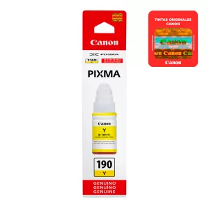 Botella De Tinta Canon Amarillo GI-190 Y 70ml