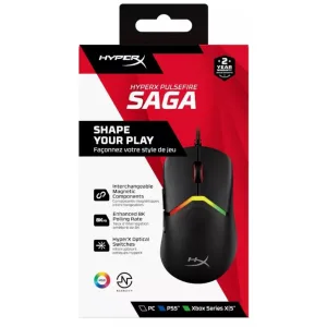 MOUSE GAMER HYPERX PULSEFIRE SAGA GAMING CABLEADO - BLACK