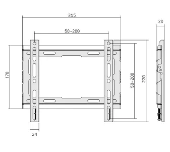 Soporte para TV lcd/led fijo perfil bajo hasta 43'' / 45kg